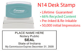 Indiana Notary Desk Stamp