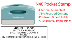 Maine Notary Pocket Stamp