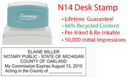 Michigan Notary Desk Stamp