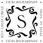 Square Monogram Pre-Inked Stamp