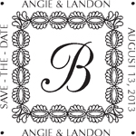 Square Monogram Pre-Inked Stamp