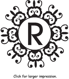 Round Monogram Pre-Inked Stamp