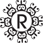 Round Monogram Pre-Inked Stamp